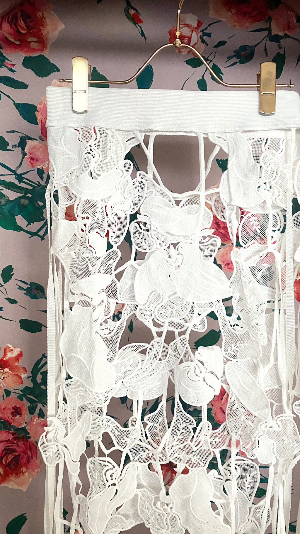 Floral Lace Overskirt  white