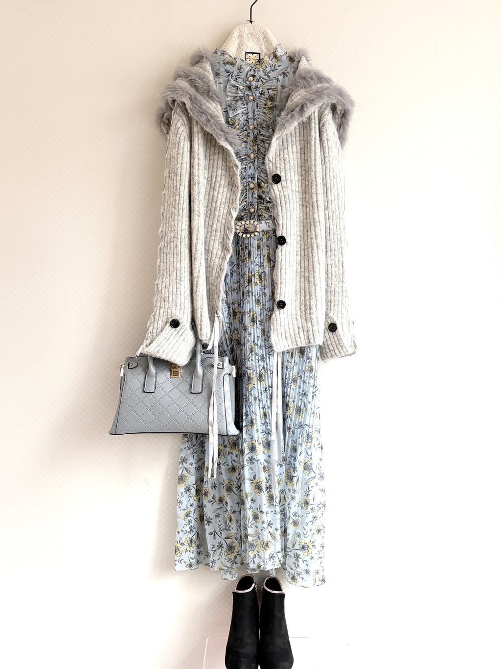 ファーニットカーディガン