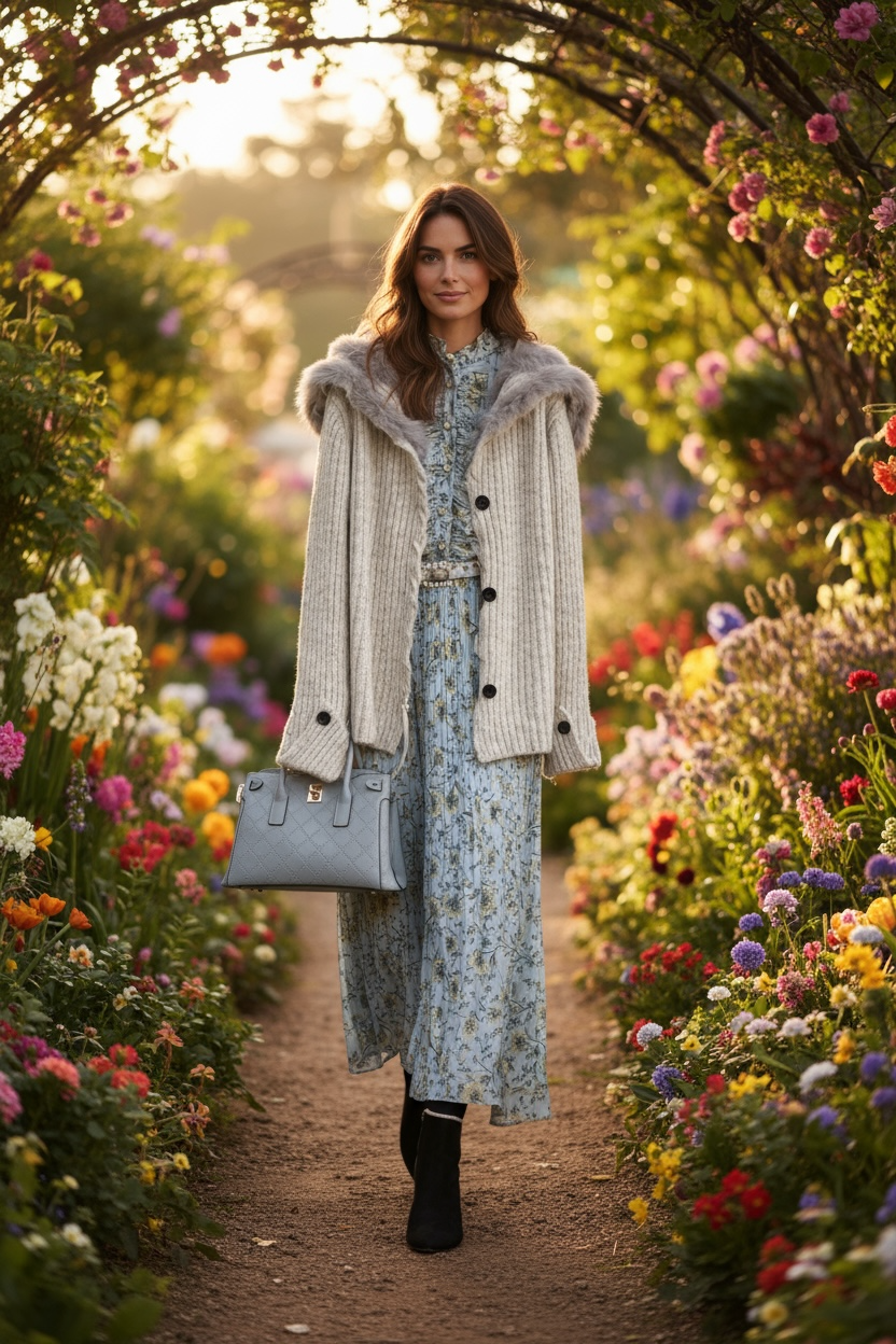 ファーニットカーディガン