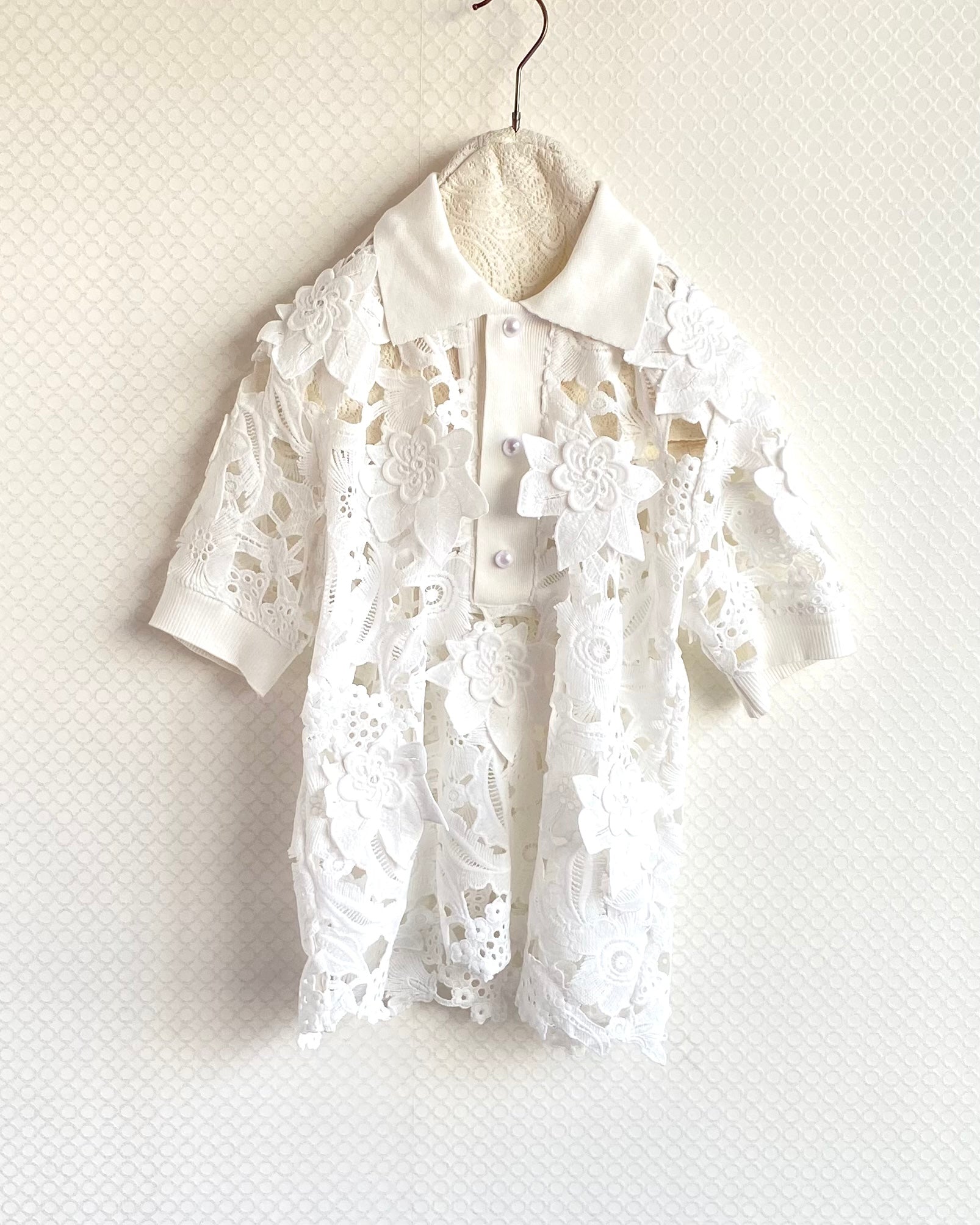 フラワーモチーフポロシャツ