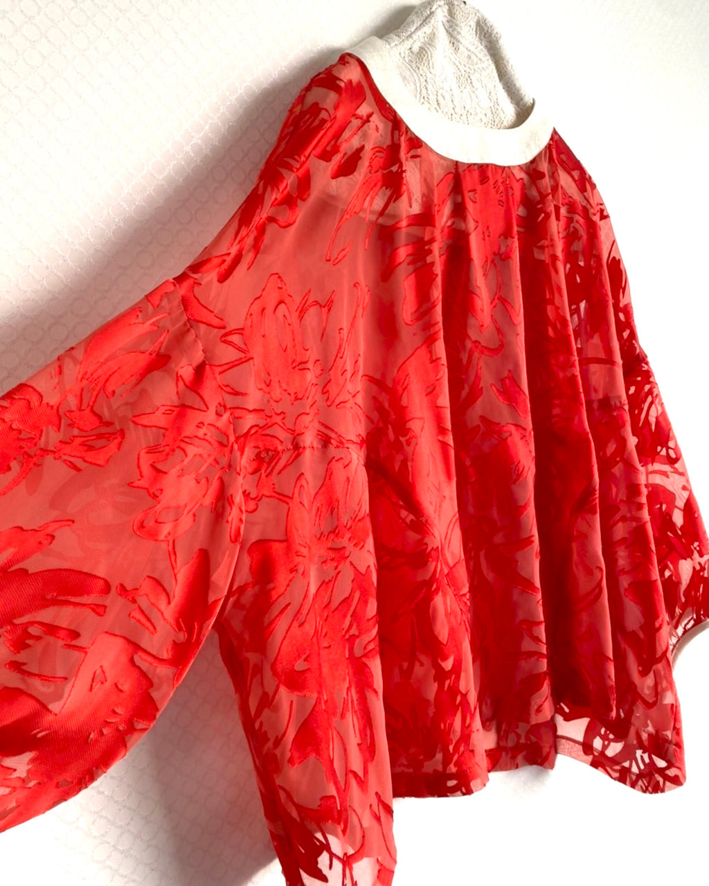 Otp192オレンジ柄ブラウス