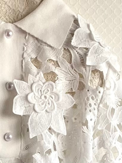 フラワーモチーフポロシャツ